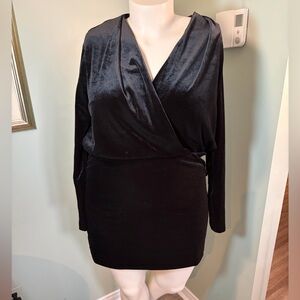 134. Banana Republic Black Velvet Wrap-Style Mini Dress